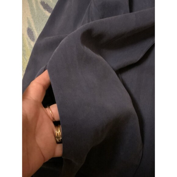 Chico's Women’s 2 US L Blue Drape Jacket, Soft Twill Lyocell Open Front Blazer - Picture 9 of 12